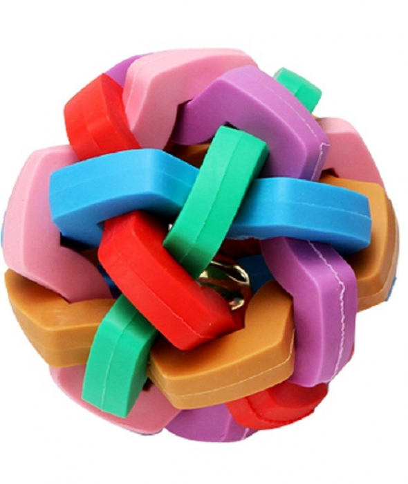Jucarie minge impletita & clopotel hard 8,5 cm [1]