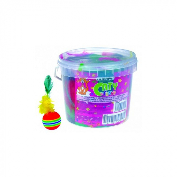 Jucarie minge & pene pt pisicute 18 buc/cut [1]