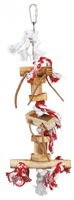 Jucarie Pentru Pasari, Lemn Pe Sfoara, 35 cm, 58844 [1]