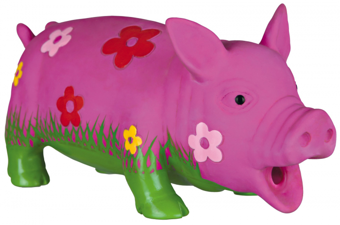 Jucarie Pentru Caini, Porc Cu Flori, Latex, Cu Sunet, 22 cm, 35185 [2]