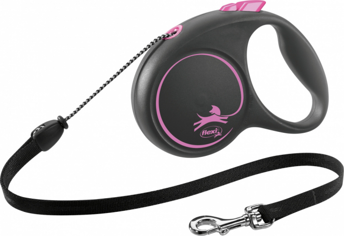 (-15%) Lesa Flexi Black Design, Snur, M: 5 m/20 kg, Roz, 12266 [2]