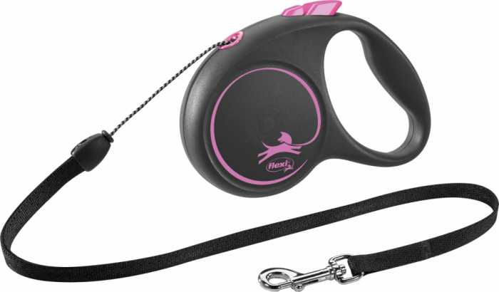 (-15%) Lesa Flexi Black Design, Snur, S: 5 m/12 kg, Roz, 12256 [2]