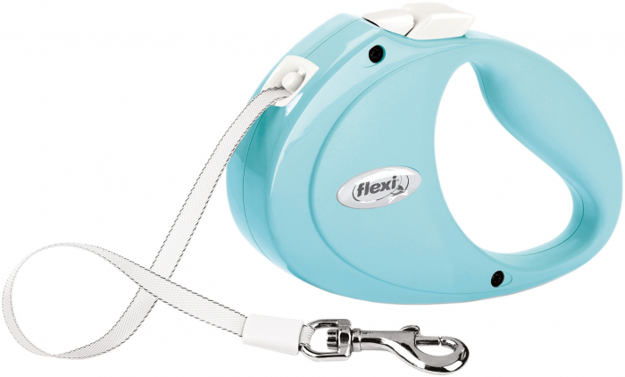 (-15%) Lesa Flexi Puppy, Banda, XS: 2 m/12 kg, Albastru Deschis, 12302 [2]