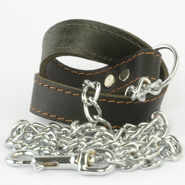 Lesa lant 4 mm/1,20 m & maner piele negru [1]