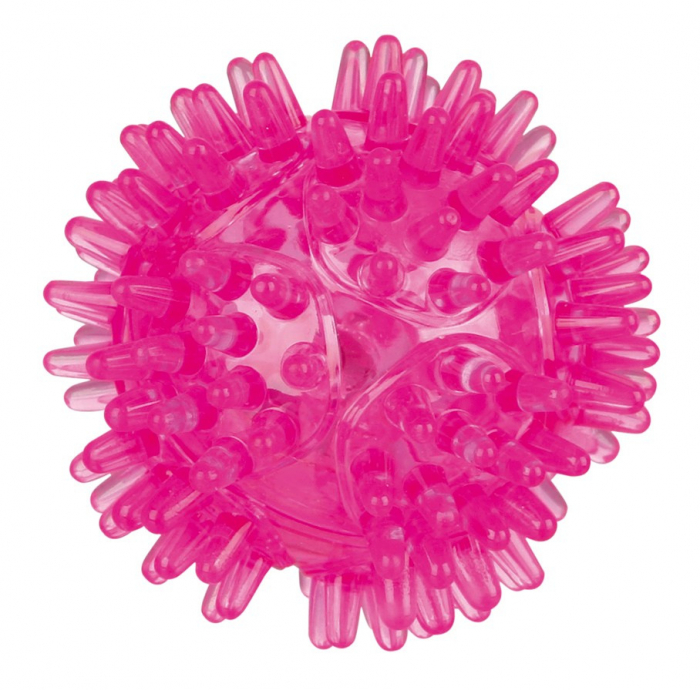 Jucarie Pentru Caini, Minge Arici Luminoasa, 5 cm, Portocaliu, 33640 [2]