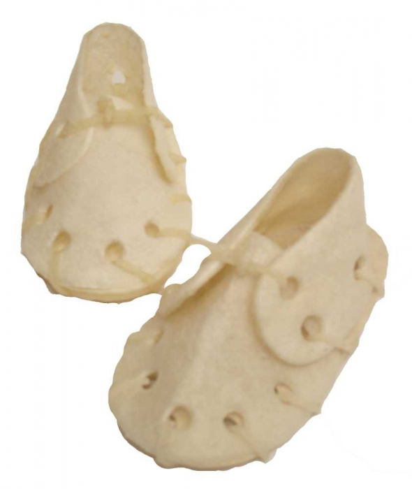 Papuc piele alba 7,5 cm [1]