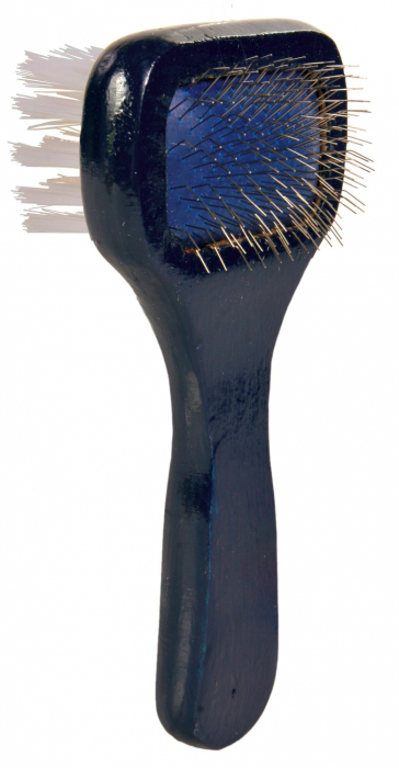 (-25%) Perie Tesala Dubla Soft, Maner Lemn/Peri Metalici Si Sintetici, 6x13 cm, 2359 [2]
