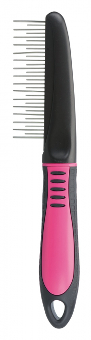 Pieptene Descalcitor Cu Dinti Alternanti, 22 cm, Roz/Negru, 23121 [2]