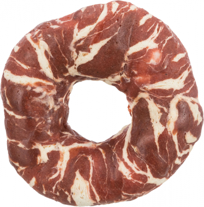 Recompensa Pentru Caini, Denta Fun, Inel Marmorat Cu Vita/Peste, 10 cm/110 g (10buc/Set)-Pret Bucata, 312281 [1]