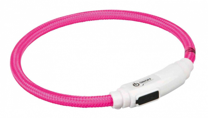 Zgarda Flash cu Led Usb, 35 cm/ 7mm, Pink, 41942 [1]