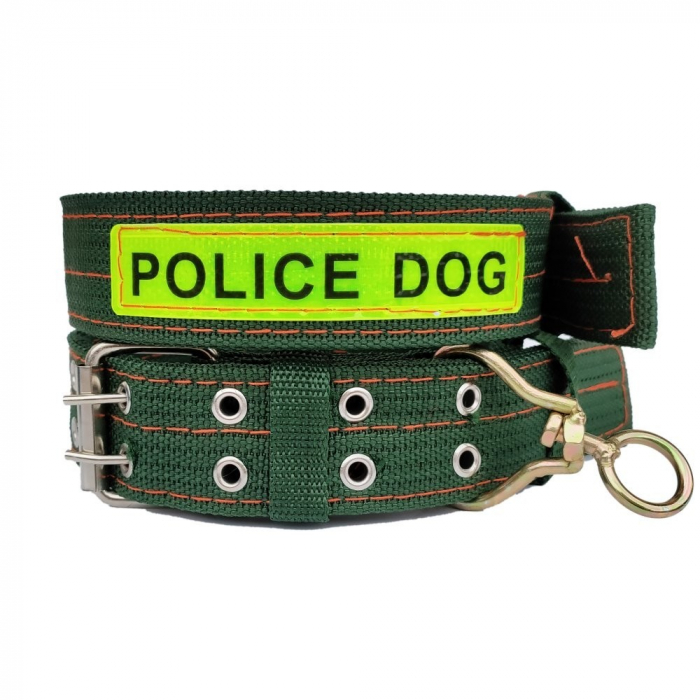 Zgarda groasa Police dog 4/60 cm verde [1]
