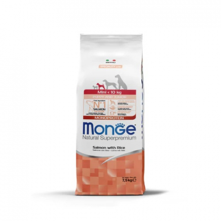 Produse pentru Caini - 1068 MONGE D SPREM MINI SALMON&RICE-PUPPY 7,5KG