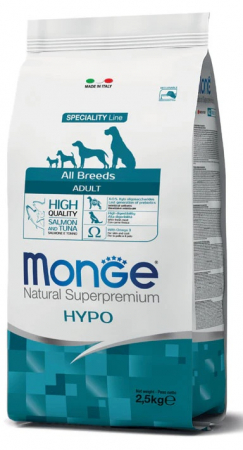 Hrana Uscata pentru Caini - 1167 MONGE D SPREM AB -ADULT HYPO-SALMON&TUNA 2,5KG