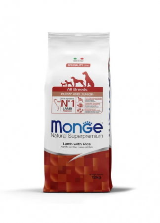 Hrana Uscata pentru Caini - 1198 MONGE D SPREM AB -PUPPY LAMB&RICE 12KG