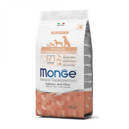 Hrana Uscata pentru Caini - 1204 MONGE D SPREM AB -PUPPY SALMON&RICE 2,5KG