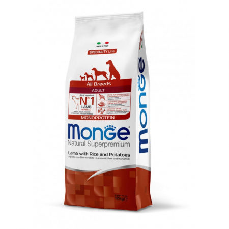 Hrana Uscata pentru Caini - 1327 MONGE D SPREM AB -ADULT LAMB, RICE&PATATOES 12KG