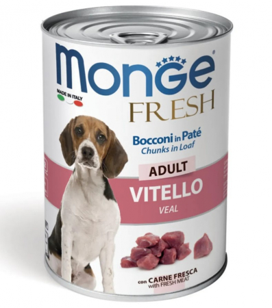 Produse pentru Caini - 1444 MONGE FRESH ADULT VEAL B/P.GR.400