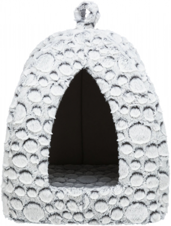 Patuturi, Iglu si Ansambluri Sisal pentru Pisici - Culcus Iglu, Mila, 32 - 42 - 32 cm, Alb-Gri, 38980