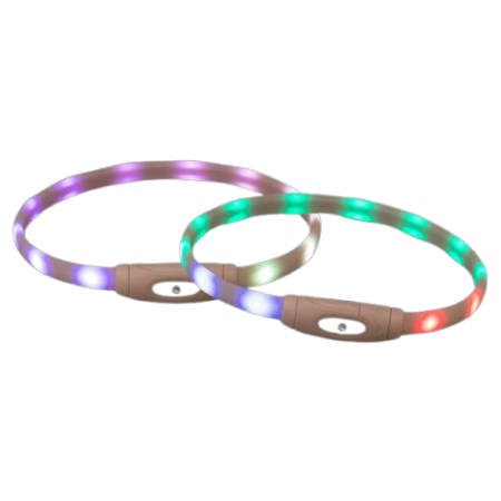 Zgarzi pentru Caini - Zgarda Cu Led, Incarcare USB, XS-XL: 65 cm/16 mm, Multicolor, 12630