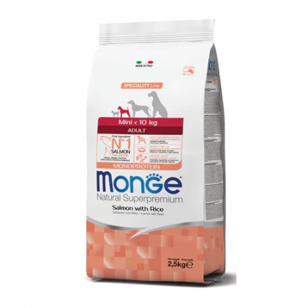 Hrana Uscata pentru Caini - 1570 MONGE D SPREM MINI SALMON&RICE-ADULT 2,5KG