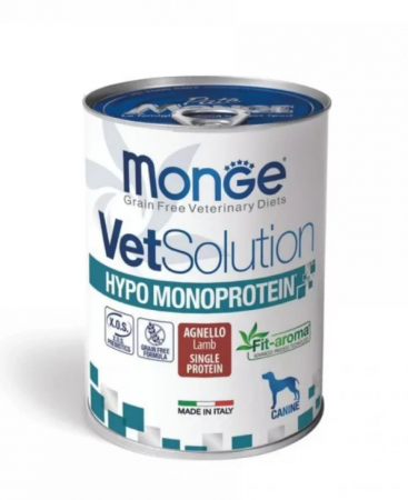 Hrana Umeda pentru Caini - 2051 MONGE D VETSOLUTION PATE HYPO MPROT LAMB 400GR