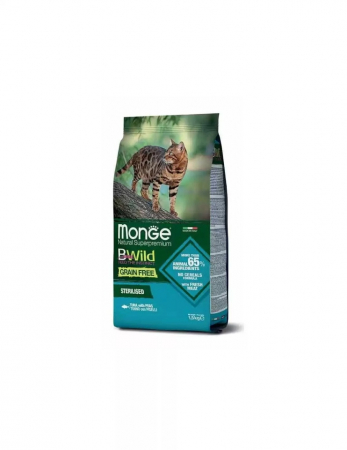 Hrana Uscata pentru Pisici - 2089 MONGE C BWILD GF STERILISED TUNA&PEAS 1,5KG