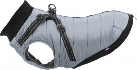 Imbrăcåminte si Încălțăminte pentru Caini - (-25%) Hainuta Cu Ham Pontis, M 45 cm, Gri, 680346
