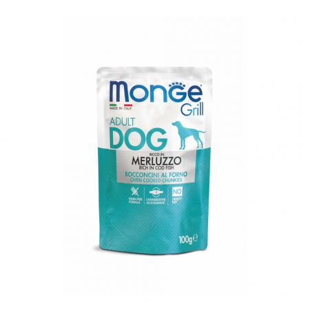 Hrana Umeda pentru Caini - 3130 MONGE D SPREM POUCHES RICH IN CODFISH 100GR