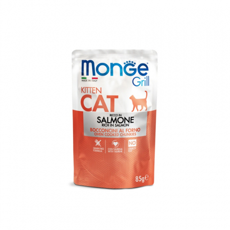 Hrana Umeda pentru Pisici - 3604 MONGE C SPREM POUCHES-CHUNKIES KITTEN SALMON 85GR