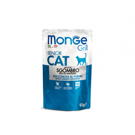 Hrana Umeda pentru Pisici - 3666 MONGE C SPREM POUCHES-CHUNKIES SENIOR MACKERELL 85GR