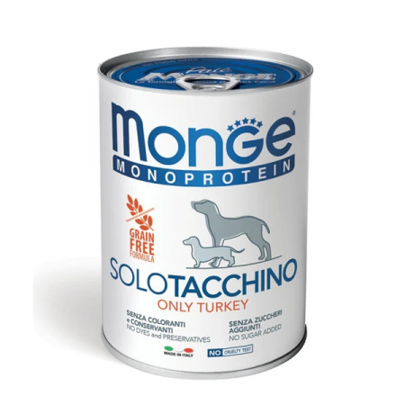 Hrana Umeda pentru Caini - 4229 MONGE D SPREM MPROT PATE PAT 100% TURKEY 400GR