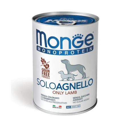 Hrana Umeda pentru Caini - 4236 MONGE D SPREM MPROT PATE PAT 100% LAMB 400GR