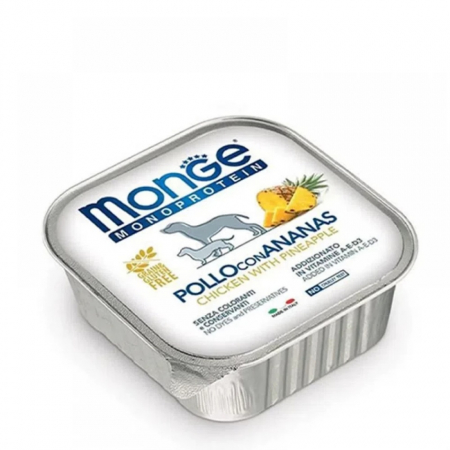 Hrana Umeda pentru Caini - 4366 MONGE D SPREM MPROT FRUITS PATE CHICKEN PINEAPPLE 150GR
