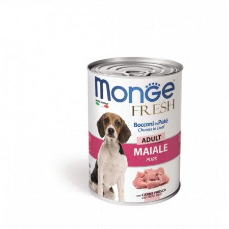 Hrana Umeda pentru Caini - 4465 MONGE D SPREM CHUNKS IN LOAF ADULT PORK 400GR