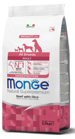 Hrana Uscata pentru Caini - 4947 MONGE D SPREM AB -ADULT BEEF&RICE 2,5KG