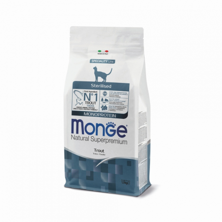 Hrana Uscata pentru Pisici - 5494 MONGE C SPREM STERILISED TROUT MPROT 1,5KG