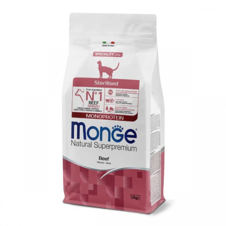 Hrana Uscata pentru Pisici - 5524 MONGE C SPREM STERILISED BEEF MPROT 1,5KG