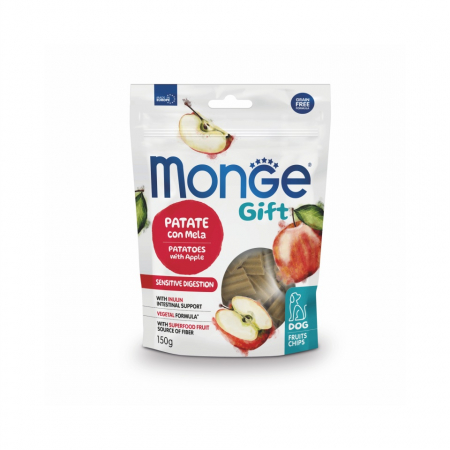 Hrana Caini - 5786 MONGE D GIFT FRUIT CHIPS-SENS DIGEST POTATO APPLE 150GR