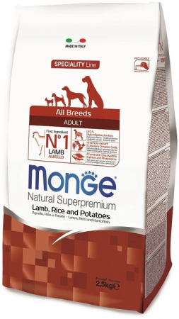 Hrana Uscata pentru Caini - 6354 MONGE D SPEC AB LAMB, RICE&POTATOES 25/16 15KG
