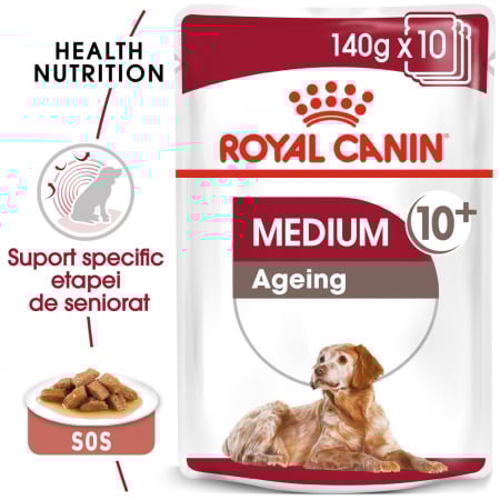 Hrana Umeda pentru Caini - Royal Canin Medium Ageing 10x140g