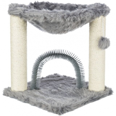 Patuturi, Iglu si Ansambluri Sisal pentru Pisici - Ansamblu De Joaca, Baza, Cu Arc Pentru Masaj/Ingrijirea Blanii, 41x41 cm/ h: 50 cm, Gri, 44548