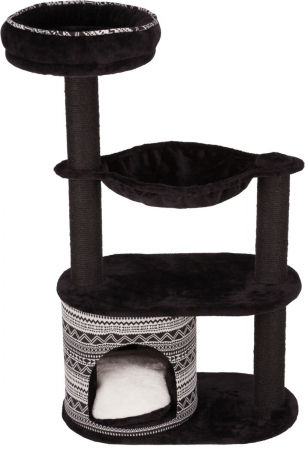 Patuturi, Iglu si Ansambluri Sisal pentru Pisici - Ansamblu De Joaca, Giada, 65x38 cm/ h: 112 cm, Negru/Alb, 43466