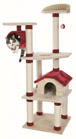 Patuturi, Iglu si Ansambluri Sisal pentru Pisici - Ansamblu Marissa 164 cm Bej/Rosu 44881
