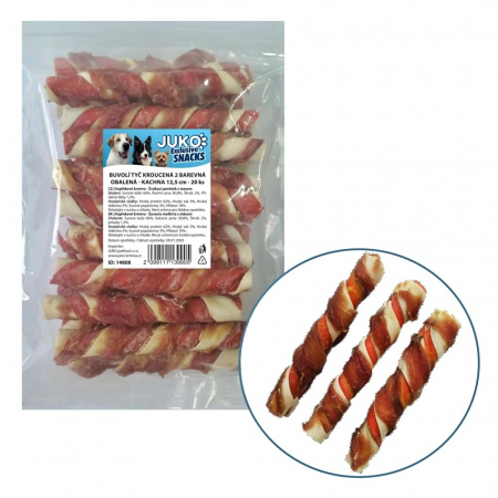 Recompense si Suplimente pentru Caini - Bastoane piele & rata 20 buc/cca 550 g