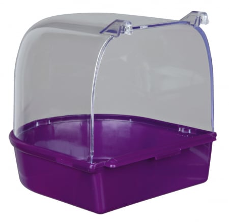 Accesorii pentru Pasari - Cadita Acoperita Pentru Pasari, Plastic, Semicerc, 15x13x13 cm, Diverse Culori, 5401