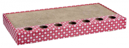 Patuturi, Iglu si Ansambluri Sisal pentru Pisici - Carton De Zgariat, Cu 2 Mingi, 48x5x25 cm, Roz, 48005