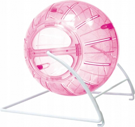 Custi si Accesorii - Minge De Alergare Pentru Rozatoare, 4 in 1, Cu Suport, 14.5 cm, Roz, Y019