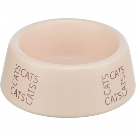 Castroane pentru Mancare si Apa Pisici - Castron Ceramic Pentru Pisici, 0.15 l/ 12 cm, Roz, 25223