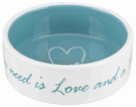 Castron Ceramic, Pet's Home, 1.4 l/ 20 cm, Crem/Albastru Petrol, 25052 [1]