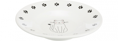 Castroane pentru Mancare si Apa Pisici - Castron Ceramic Pentru Pisici, 0.2 l/ 15 cm, Alb, 24651